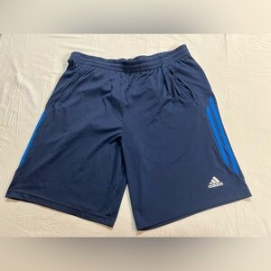 Adidas Climalite Athletic Shorts Navy Blue 3 Stripe Men’s Large